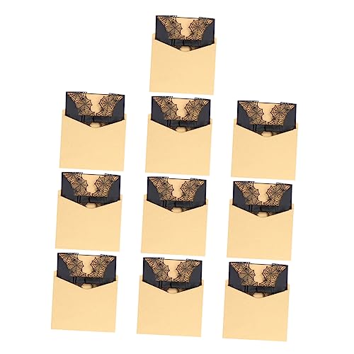 Zerodeko 10 Stück Teiliges Halloween Einladungskarten mit Schwarzem Spinnennetz Hohles Design Langlebiges Material Umschlag und Schleife für Halloween Partys und Festliche Einladungen von Zerodeko