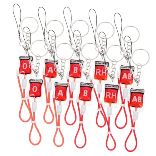 Zerodeko 10 Stück Teiliges Halloween Schlüsselanhänger Blutgruppen design Abs Material Robuste Anhänger Vielseitige Farbauswahl Party Dekoration für Taschen und Schlüssel von Zerodeko