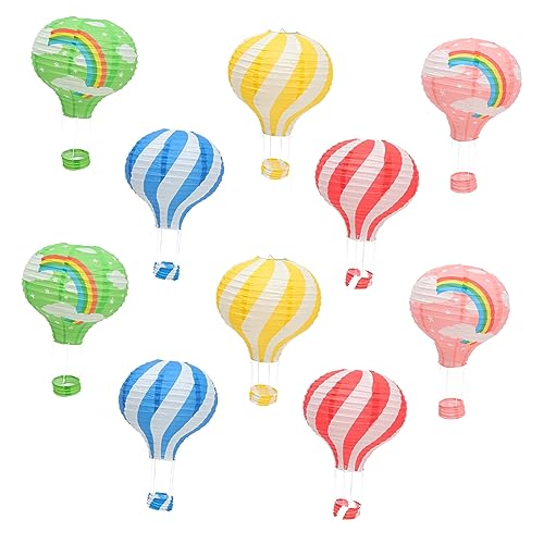 Zerodeko 10 Stück Teiliges Papier Laternen Lampions Wiederverwendbare Umweltfreundliche Hot Air Dekoration für Party Hochzeit Kindergarten und Buntes Design mit Regenbogen und Zerodeko 10 Stück Teiliges Papier Laternen Lampions Wiederverwendbare Umweltfreundliche Hot Air Dekoration für Party Hochzeit Kindergarten und Buntes Design mit Regenbogen und von Zerodeko