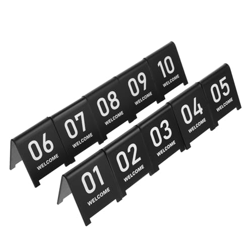 Zerodeko 10 Stück Teiliges Wiederverwendbare Tischnummern Marker für Hochzeiten Restaurants und Events Beidseitig Beschriftbar und Praktisch Zerodeko 10 Stück Teiliges Wiederverwendbare Tischnummern Marker für Hochzeiten Restaurants und Events Beidseitig Beschriftbar und Praktisch von Zerodeko