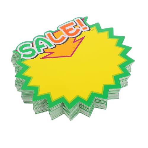 Zerodeko 100 Stück Explosiver verkaufsdisplay Preislabels Preisschilder für den Hofverkauf für Verkaufsschilder Flohmarkt Lieferungen Sterne platzen Zeichen Yard Sale Tags Papier von Zerodeko