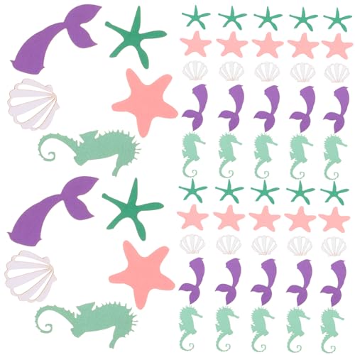 Zerodeko 100 Stück Meerjungfrau Papier Konfetti Bunte Unterwasserwelt Party Deko für Kindergeburtstag und Feiern für Tischdekoration und Bastelprojekte von Zerodeko