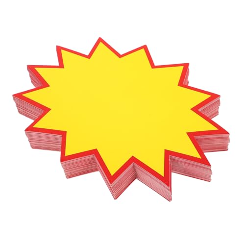 Zerodeko 100 Stück Preisschild für explosive Aufkleber Preisschilder Werbeaufkleber Verkaufsschilder Verkaufsaufkleber Schilder für Geschäfte Ersatz-Sale-Tags Preisetiketten Papier Yellow von Zerodeko