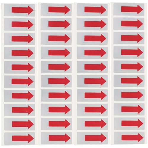 Zerodeko 100 Stück Selbstklebende Pfeilaufkleber für Tütenversiegelung Rote Etiketten für Müllsäcke Umschläge und für Vielseitige Anwendungen von Zerodeko