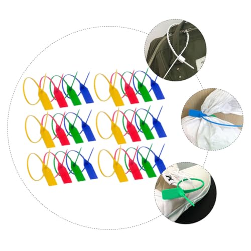 Zerodeko 100 Stück enger Verschluss Anti-Manipulationsband Plastikdichtung Sicherheitssiegel aus Kunststoff Pull-Tag manipulationssicheres Siegel Kofferanhänger pp Zufällige Farbe von Zerodeko