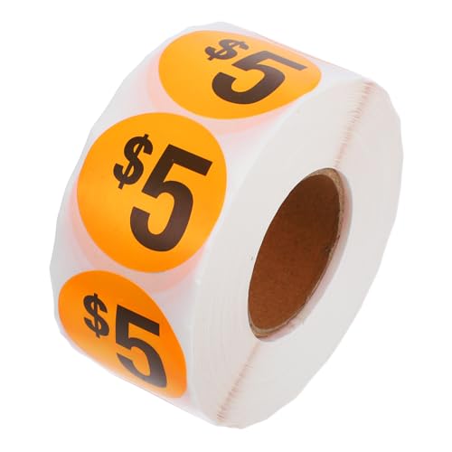 Zerodeko 1000 Stück Preisaufkleber Hofverkaufsschilder Flohmarktschilder Aufkleber Für Preisschilder Papier Zeichen Yard Sale Tags Runde Aufkleber Orange Pergaminpapier von Zerodeko