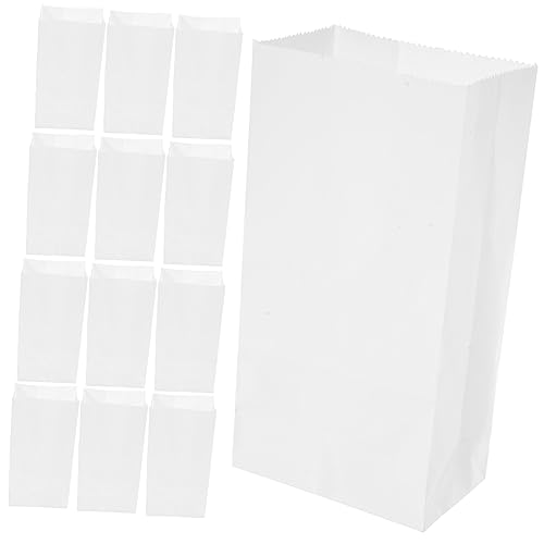 Zerodeko 100Stücke Brotspeicherbeutel aus Kraftpapier Weiße Papiertüten für Toast für Verpackung von Kuchen Gebäck Snacks Quadratischer Boden von Zerodeko