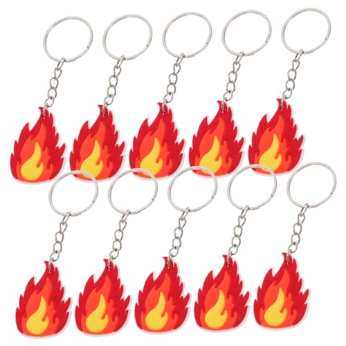 Zerodeko 10Stücke Feuerwehrmann Schlüsselanhänger Feuer Anhänger Für Feuerwehrmann Partygeschenke Unterstützungsdekor Feuerdekoration Für Veranstaltungen von Zerodeko
