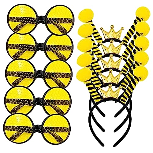 Zerodeko 10Stücke Teiliges Bienenkostüm Mit Brille Und Haarband Für Lustige Cosplay Requisiten Für Halloween Und Weihnachtsfeiern Wiederverwendbar Und Langlebig von Zerodeko
