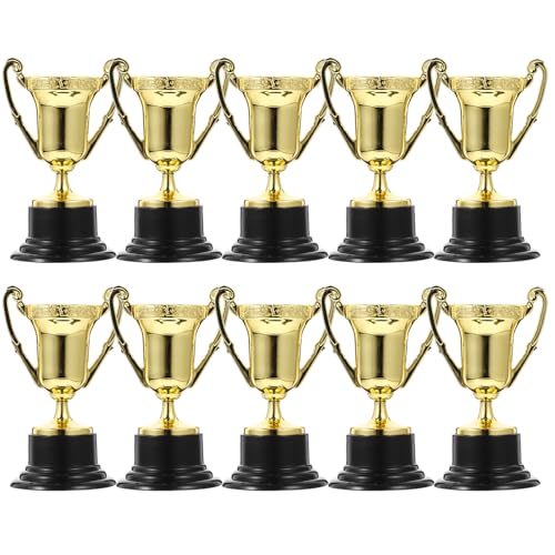 Zerodeko 10er Set Mini-Siegertrophäen aus Kunststoff, goldene Pokale für Kinderparty, 8,5 cm Zerodeko 10er Set Mini-Siegertrophäen aus Kunststoff, goldene Pokale für Kinderparty, 8,5 cm von Zerodeko