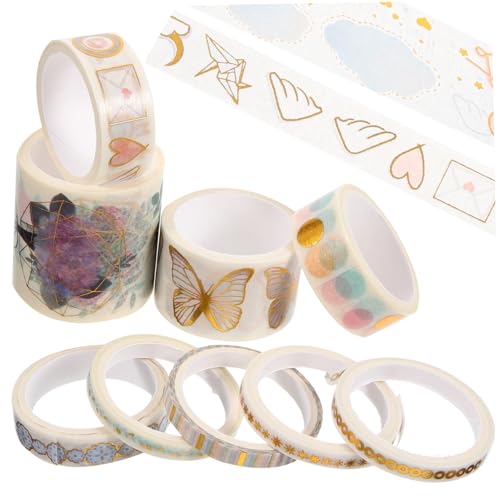 Zerodeko 12 Rollen Washi Klebebänder DIY Sticker für Scrapbooking Handaccount Dekorative Tape für Alben Handbücher Langlebig Wiederverwendbar Designs von Zerodeko
