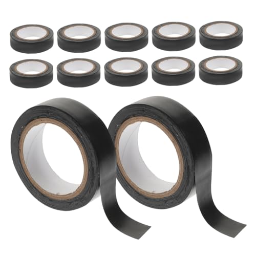 Zerodeko 12 Rollen elektrisches Isolierband im Freien dünn Abdeckung Isolierung Drahtband Schwarzes Elektroband feuerhemmendes Klebeband Isolierband schwarz Gummi Black von Zerodeko