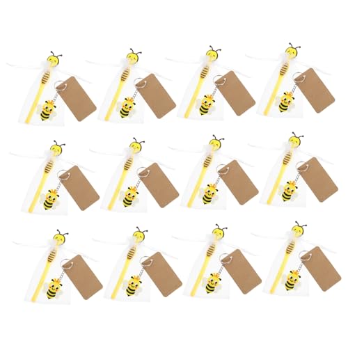 Zerodeko 12 Sätze Teiliges Set Bienen Party Mitgebsel mit Bienen Schlüsselanhängern und Langlebigen Kunststoff Kugelschreibern Geschenk für Lehrer Pflegekräfte bei Geburtstagsfeiern von Zerodeko