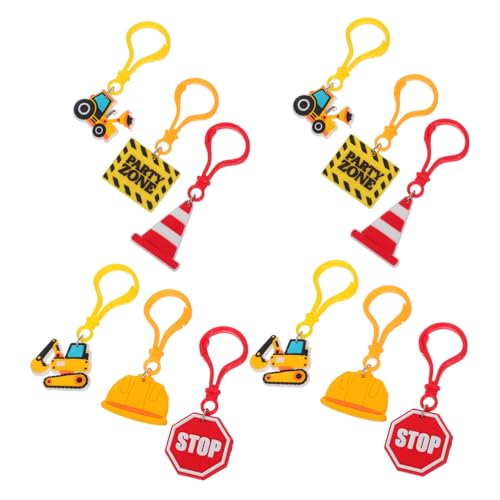 Zerodeko 12 Stück Konstruktionsspielzeug Schlüsselanhänger Fürs Auto Kunststoff Konstruktions Konstruktionsparty Zubehör Konstruktionsthema von Zerodeko