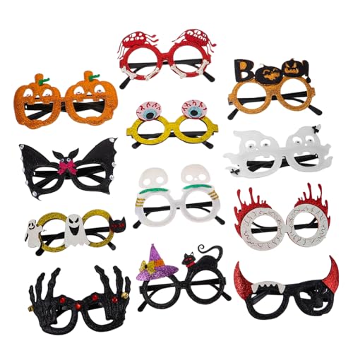 Zerodeko 12 Stück Teiliges Halloween Party Brillen Kunststoff Glitzer Halloweenbrille mit Schaurigen Motiven Wie und Kürbis Leichte Langlebige Kostümbrille für Erwachsene Party Foto Zerodeko 12 Stück Teiliges Halloween Party Brillen Kunststoff Glitzer Halloweenbrille mit Schaurigen Motiven Wie und Kürbis Leichte Langlebige Kostümbrille für Erwachsene Party Foto von Zerodeko