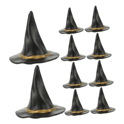 Zerodeko 12 Stück Teiliges Mini Hexenhut für Halloween Dekoration Schwarze Puppenhüte Strapazierfähige Glatte Oberfläche Bastel und Party Gastgeschenke für Puppenhaus und von Zerodeko