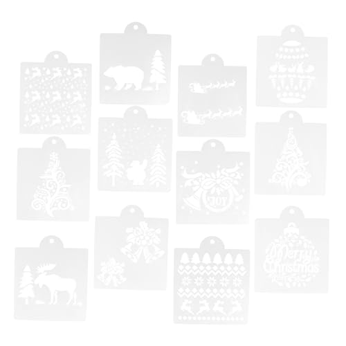 Zerodeko 12 Stück Teiliges Weihnachtskuchen Schablonen Wiederverwendbare DIY Prägemodule für Festliche Tortenverzierung Kinderfreundlich Verschiedene Designs für Zerodeko 12 Stück Teiliges Weihnachtskuchen Schablonen Wiederverwendbare DIY Prägemodule für Festliche Tortenverzierung Kinderfreundlich Verschiedene Designs für von Zerodeko