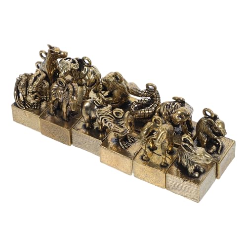 Zerodeko 12 Stück Tierkreiszeichen Aus Messing Heimdekoration Dekorative Tierstatuen Zum Chinesischen Neujahr Zerodeko 12 Stück Tierkreiszeichen Aus Messing Heimdekoration Dekorative Tierstatuen Zum Chinesischen Neujahr von Zerodeko