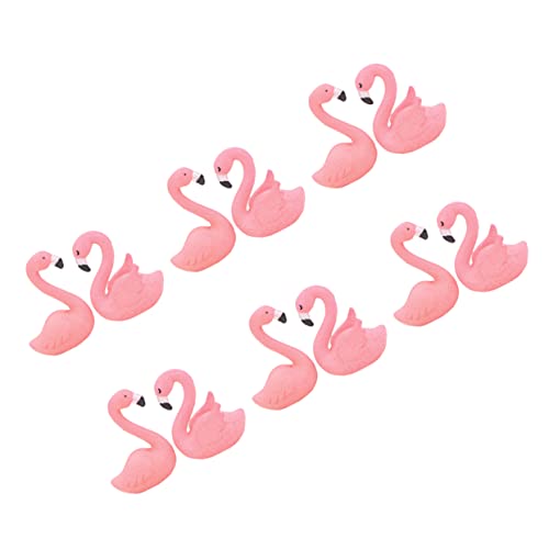 Zerodeko 12Stücke Flamingo Kuchen Dekorationsset Entzückende Flamingo Ornamente für Kuchen und Autos Geschlossene und Offene Flügel Tischdekoration für Feiern von Zerodeko