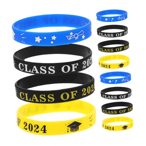 Zerodeko 12Stücke Silikonarmbänder Für Abschlussfeier Langlebige Und Bequeme Handgelenkarmbänder Für Graduierungen Und Feiern Motivierende Armbänder von Zerodeko