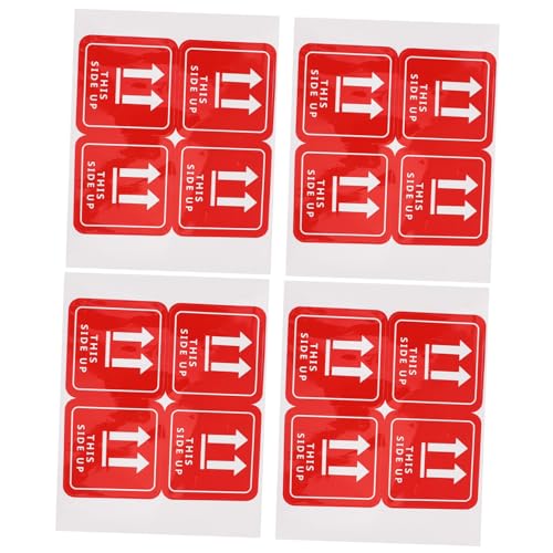 Zerodeko 16 Stück Warnaufkleber reflektierendes Band Abziehbilder Vorsichtsband transparente Aufkleber klebrig klein Name Paketaufkleber zerbrechliche Etiketten Verpackungsaufkleber PVC rot von Zerodeko