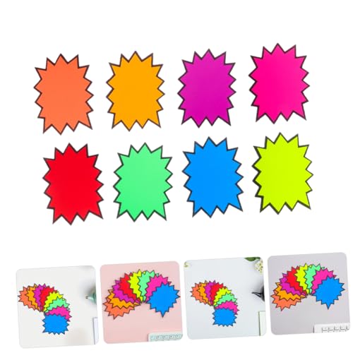 Zerodeko 160 Stück Fluoreszierende Teilig Verkaufsetiketten Farben Burst Stern Preisschilder aus Robustem Papier für Einzelhandel Supermarkt Werbeschilder Einfache Anwendung von Zerodeko