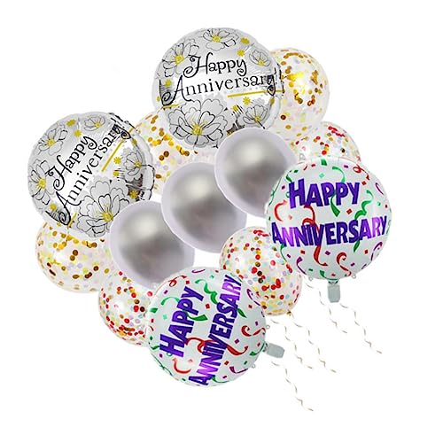 Zerodeko 1Satz Happy Anniversary Ballon Teiliges Jubiläumsballon Dekorationsset Mit Aluminiumfolienballons Silbernen Metallicballons Zerodeko 1Satz Happy Anniversary Ballon Teiliges Jubiläumsballon Dekorationsset Mit Aluminiumfolienballons Silbernen Metallicballons von Zerodeko