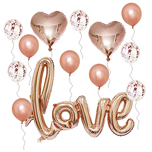 Zerodeko 1Satz Hochzeitsballons Set Latexballons Konfetti Ballons Aluminium Herzballons Love Ballon Für Romantische von Zerodeko