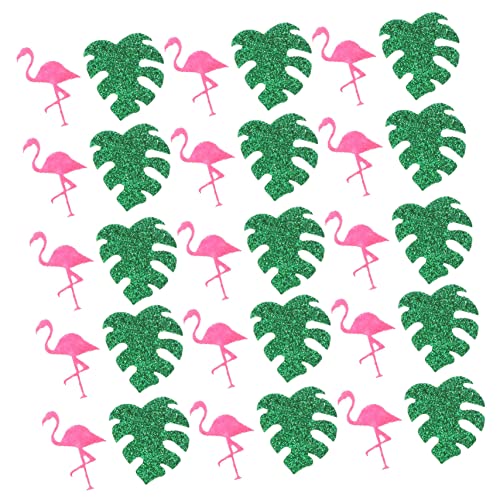 Zerodeko 1Tasche Hawaiianisches Thema Konfetti Flamingo Monstera Party Dekoration Für Feste Geburtstage Und Hochzeiten Farbige Tischdeko Für Tropische Feiern von Zerodeko