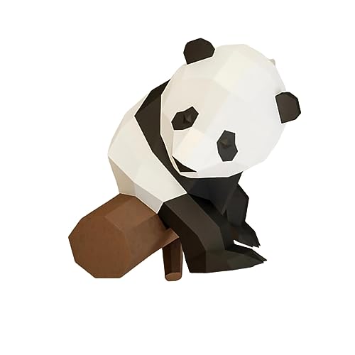 Zerodeko 1stk Tierpapiermodell Papierfigur Kinderparty Origami-Papier Tierische Dekorative Figur Handgeformte Dekoration Tierisches Papierhandwerk Panda-Illustration 3D Handbuch von Zerodeko