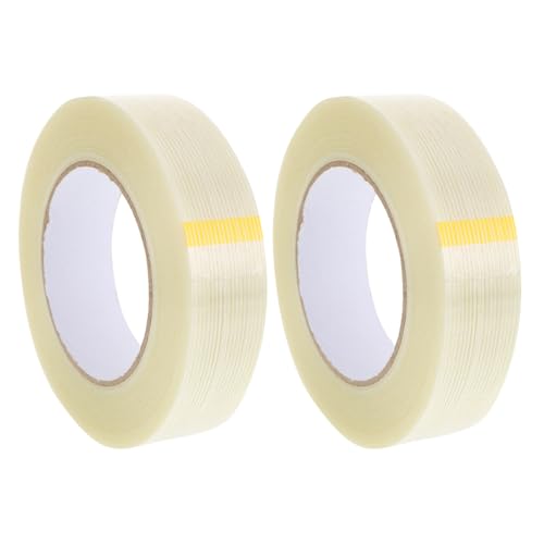 Zerodeko 2 Rollen Streifenfaserband Stoff für hängend Fenster Verpackung Klebeband reparieren Montageband Befestigungsbänder Versandklebeband Glasfaser Transparent von Zerodeko