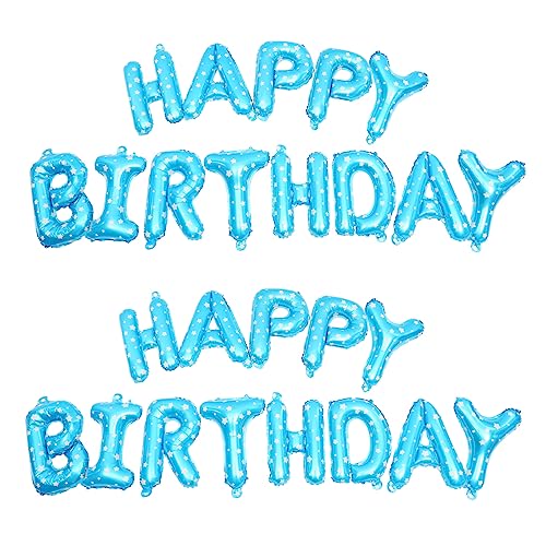 Zerodeko 2 Sätze Happy Birthday Folienballons Set Blau Geburtstagsdeko für Jungen für und Außendekoration Erinnerungsfotos und Feste von Zerodeko