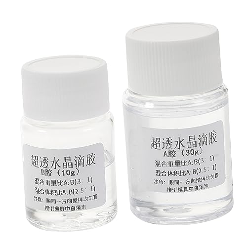 Zerodeko 2 Sets Crystal Epoxy Clear Glue Klarer Epoxidkleber Zweikomponentenkleber Zweikomponenten Bastelkleber Gießen Zweikomponenten Epoxidkleber Epoxidharz Transparent von Zerodeko