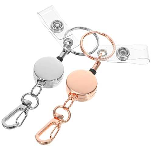 Zerodeko 2 Stück Einziehbarer Ausweishalter mit Schlüsselanhänger Robuster Metall Keychain für Id Karten Kreditkarten und Namensschilder Silber Roségold Zerodeko 2 Stück Einziehbarer Ausweishalter mit Schlüsselanhänger Robuster Metall Keychain für Id Karten Kreditkarten und Namensschilder Silber Roségold von Zerodeko