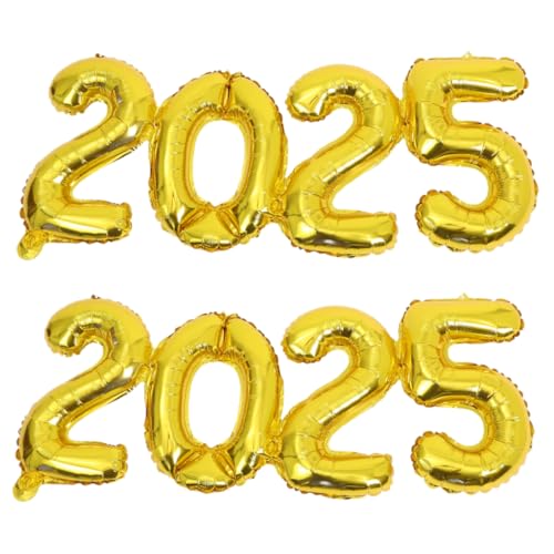 Zerodeko 2 Stück Gold Folienballons für Neujahrsfeier Wiederverwendbare Luftballons für Silvester Geburtstags und Jubiläumsdekorationen von Zerodeko