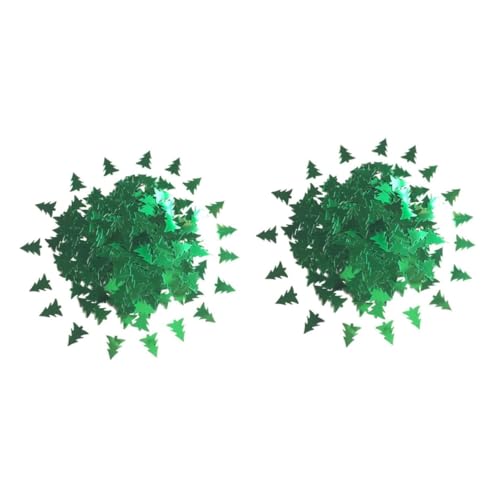 Zerodeko 2 Stück Grüne Weihnachtsbaum Tischdeko Konfetti aus Festliche Streudeko für Party und Feiertage DIY Ornament Zubehör für Unvergessliche Weihnachtsfeier für Tischdekoration und von Zerodeko