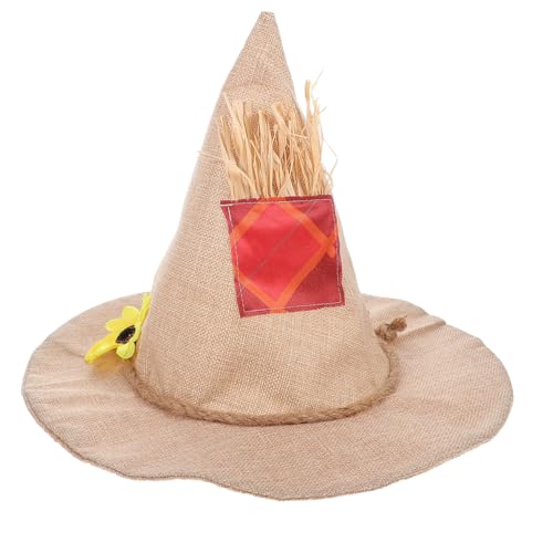 Zerodeko 2 Stück Halloween-Hexenhut: Vogelscheuche, Sonnenblumen-Hexenhüte, Kopfbedeckung für Halloween, Herbst, Cosplay, Vogelscheuche, Mottoparty, Kostümzubehör von Zerodeko