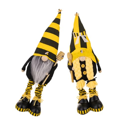 Zerodeko 2 Stück Kreative GNOME-Puppen Mit Bienenmotiv Festliche Zwergendekoration Für Das Wohnzimmer von Zerodeko