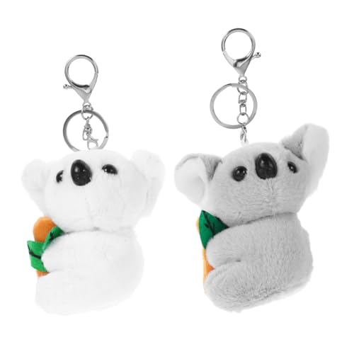 Zerodeko 2 Stück Kuscheliger Koala Schlüsselanhänger aus Plüsch mit Schlüsselring Weicher Taschenanhänger Niedlicher Tier-schlüsselhalter für Rucksack Geschenkidee für Freunde und Familie von Zerodeko