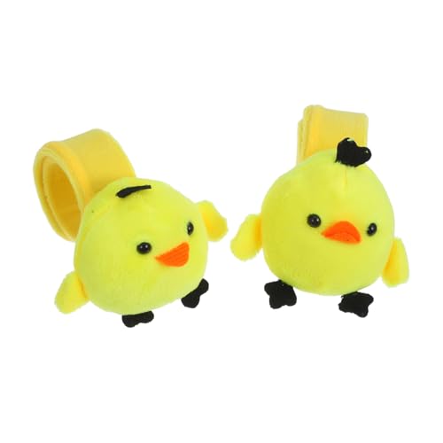 Zerodeko 2 Stück Plüsch Hühner Schnapparmbänder Lustige Party Goodies für Kindergeburtstage Schulbelohnungen und Mitgebsel für Geburtstagsfeiern von Zerodeko