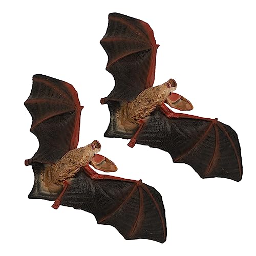 Zerodeko 2 Stück Realistische Halloween Fledermaus Deko Teiliges aus Langlebigem für Gruselige Partydeko und Szenenlayout als Fotorequisite und Tischdekoration von Zerodeko