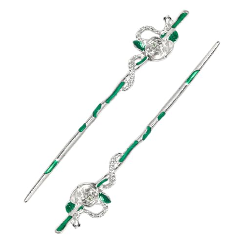 Zerodeko 2 Stück Spirit Snake Haarnadel Langes Haar Essstäbchen Chinesisches Haar Essstäbchen Haarknotenstab Haarstäbe Für Chinesisches Haarzubehör Haarstyling Zubehör Silbermetall von Zerodeko