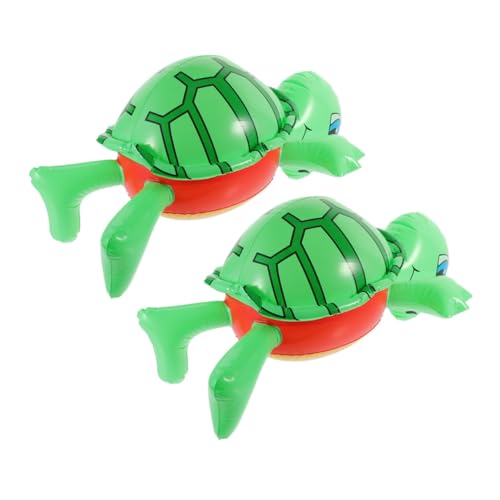 Zerodeko 2 Stück Teiliges Aufblasbares Schildkröten aus PVC Lebensecht Gestaltetes Pool Luftdicht und Wiederverwendbar Leicht und Tragbar für Wasserspiele und Partydekoration von Zerodeko
