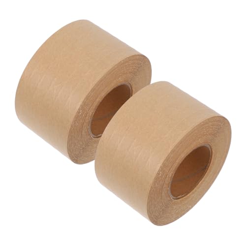 Zerodeko 2 Stück Versandetiketten Packband Aus Papier Verpackungsklebeband Aus Papier Paketklebeband Farbiges Packband Sicherheitsband Pappband Gummiband Kraftpapier Brown von Zerodeko