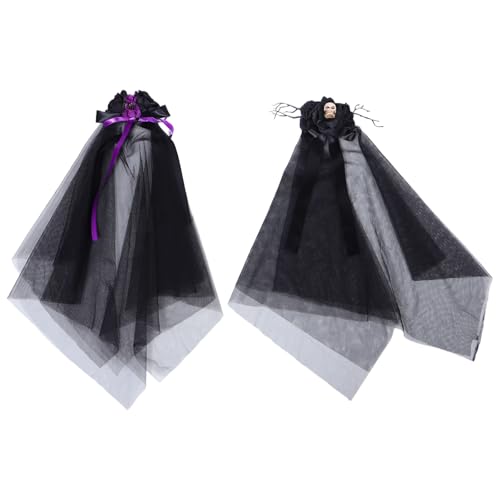 Zerodeko 2 Stück schwarzer Spitzenschleier: Damen Halloween Geisterbraut Schleier Kopfbedeckung Gothic Hexe Party Zubehör Tote Braut Maskerade Verkleidung Haarteil Schwarz Zerodeko 2 Stück schwarzer Spitzenschleier: Damen Halloween Geisterbraut Schleier Kopfbedeckung Gothic Hexe Party Zubehör Tote Braut Maskerade Verkleidung Haarteil Schwarz von Zerodeko