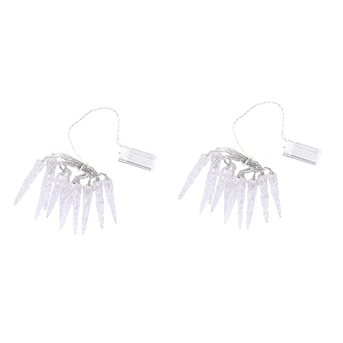 Zerodeko 2 Stücke Outdoor Weihnachten Lichter Vorhang Dekoration 10 Fee String Warm Weiß Für Home Party Hochzeit von Zerodeko