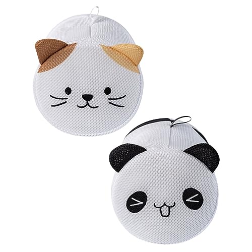 Zerodeko 2-teiliges Wäschebeutel-set Aus Netzstoff Mit Cartoon-katzenmotiv Für Socken Handschuhe Bhs Waschbeutel-set Aus Netzstoff von Zerodeko