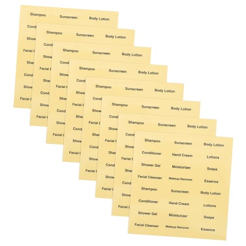 Zerodeko 20 Blatt Selbstklebende Badezimmeretiketten für Reisebehälter Wasserdichte Aufkleber zur Organisation von Kosmetik und Pflegeprodukten für Badezimmer und Reisen von Zerodeko