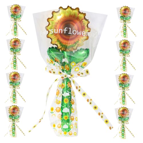 Zerodeko 20 Stück Handliche Gelbe Sonnenblumen Folienballons Sommerliche Partydeko für Geburtstag Babyparty Hochzeit Einfache Befüllung Lebendige Blumige Gestaltung Interaktive von Zerodeko