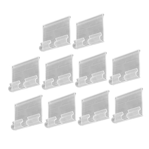 Zerodeko 20 Stück Preisschild Stand Zeichen stehen Inhaber steht Anzeige Stichworte Clips für Regaletiketten Etikettenhalter Zeichenhalter Supermarkt Zubehör PVC Transparent von Zerodeko